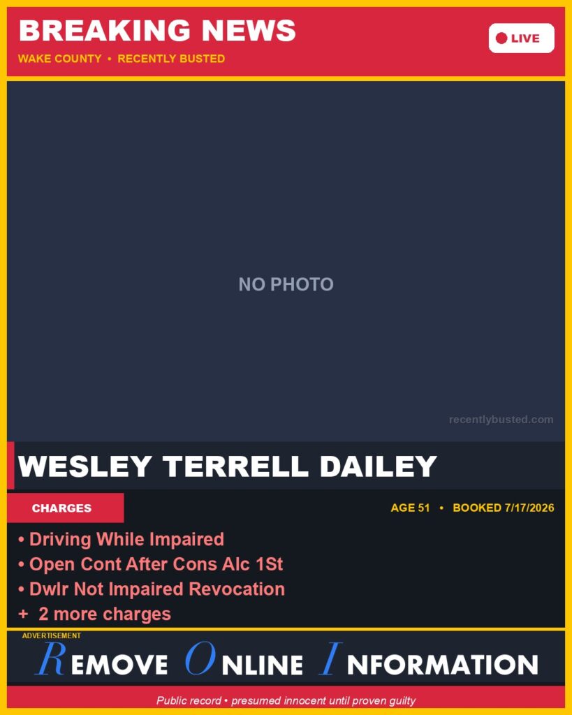 Booking photo of WESLEY TERRELL DAILEY