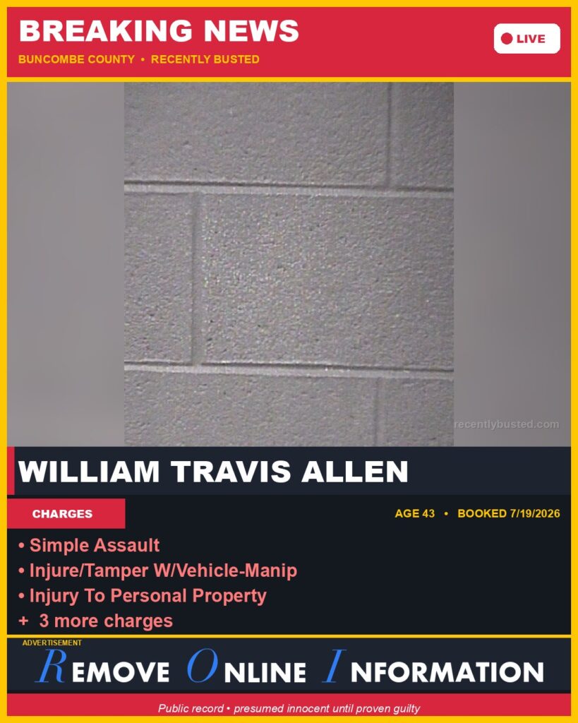 Booking photo of WILLIAM TRAVIS ALLEN