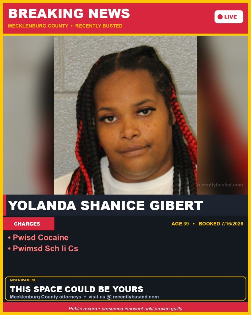 Booking photo of YOLANDA SHANICE GIBERT