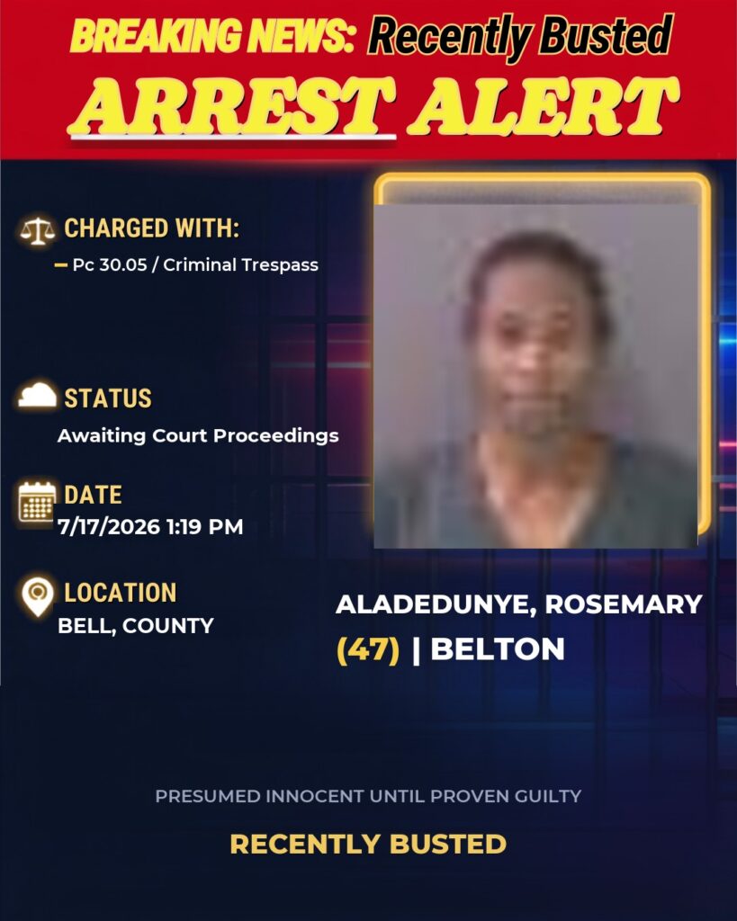 Arrest report — ALADEDUNYE, ROSEMARY