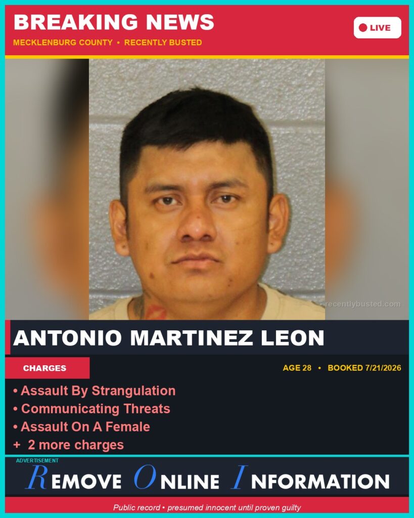 Booking photo of ANTONIO MARTINEZ LEON