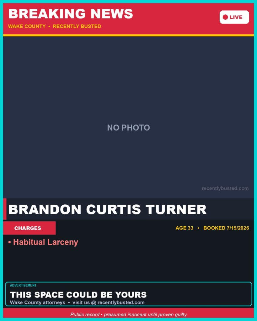 Booking photo of BRANDON CURTIS TURNER