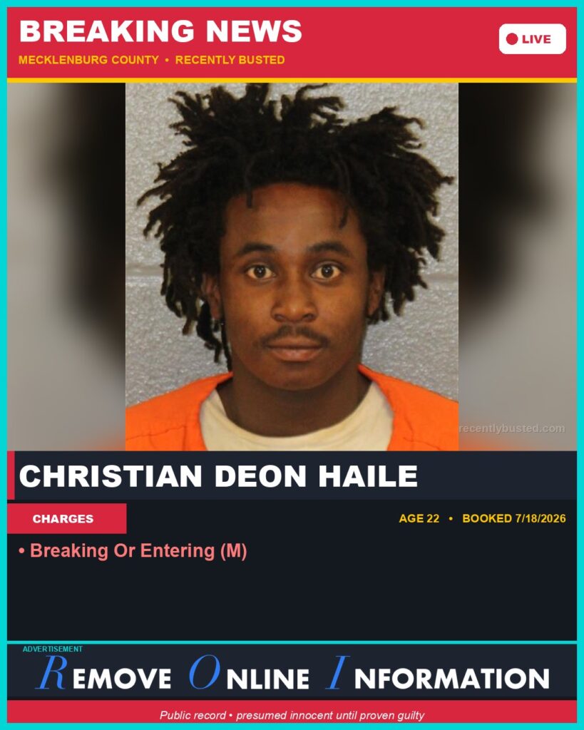 Booking photo of CHRISTIAN DEON HAILE