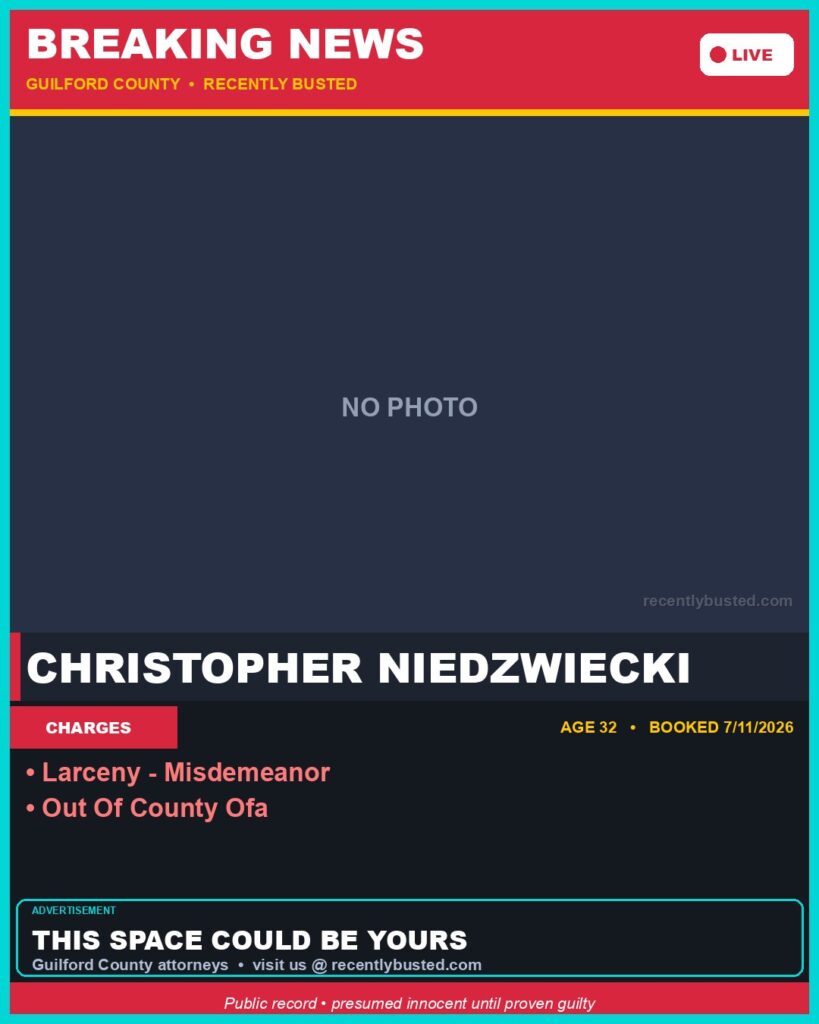 Booking photo of CHRISTOPHER NIEDZWIECKI