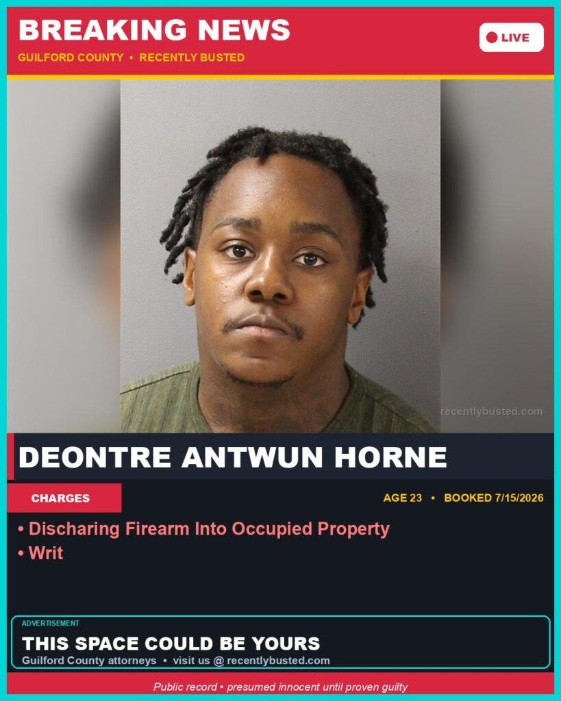 Booking photo of DEONTRE ANTWUN HORNE