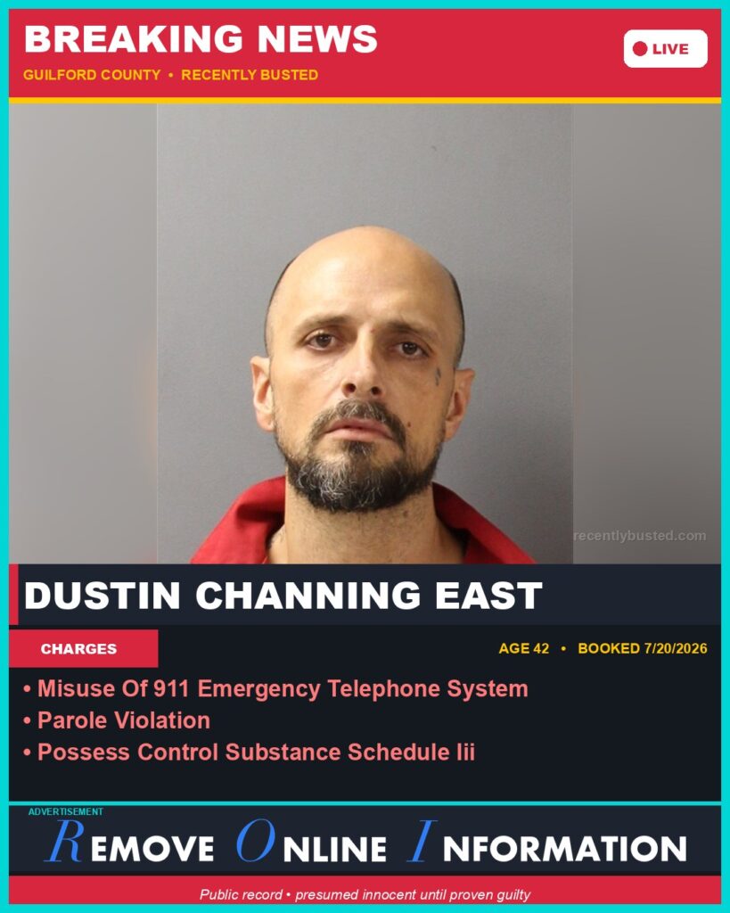 Booking photo of DUSTIN CHANNING EAST