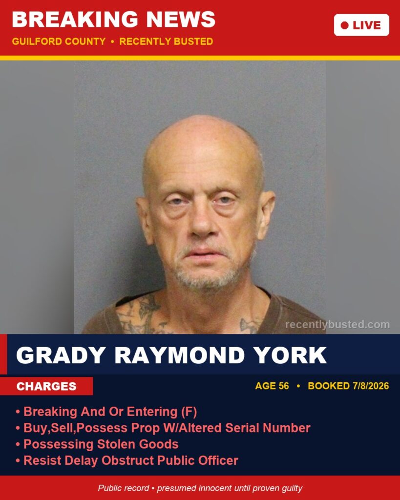 Booking photo of GRADY RAYMOND YORK