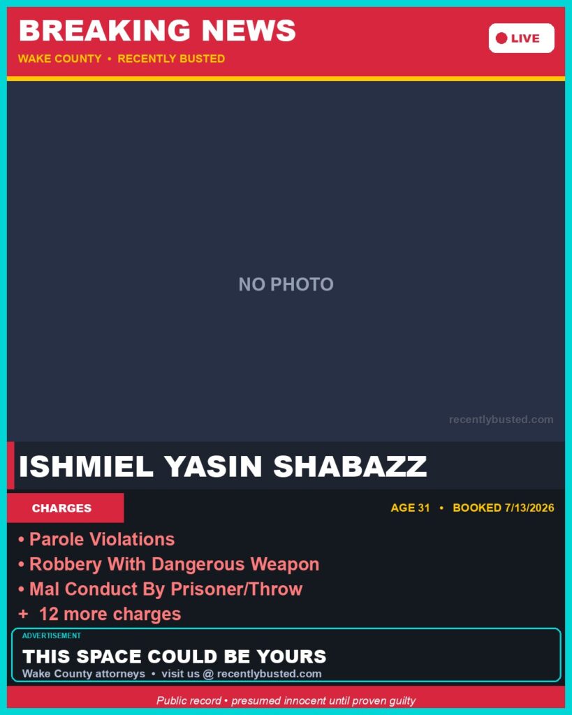 Booking photo of ISHMIEL YASIN SHABAZZ