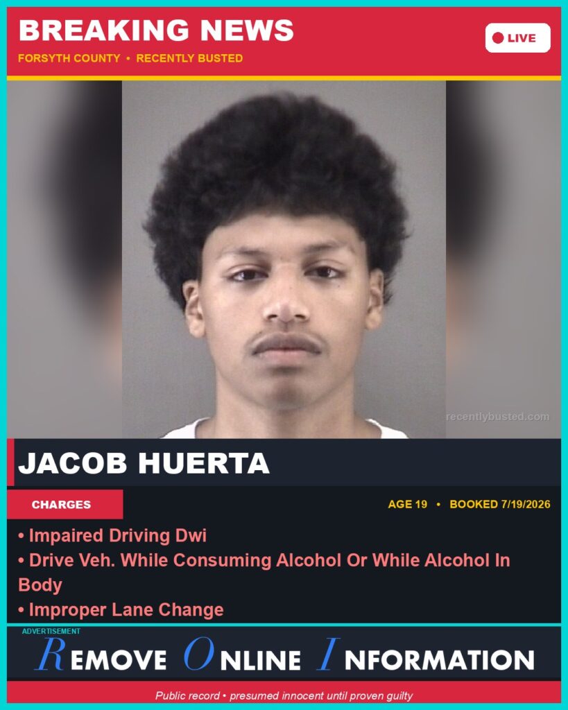 Booking photo of JACOB HUERTA