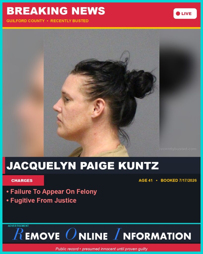 Booking photo of JACQUELYN PAIGE KUNTZ