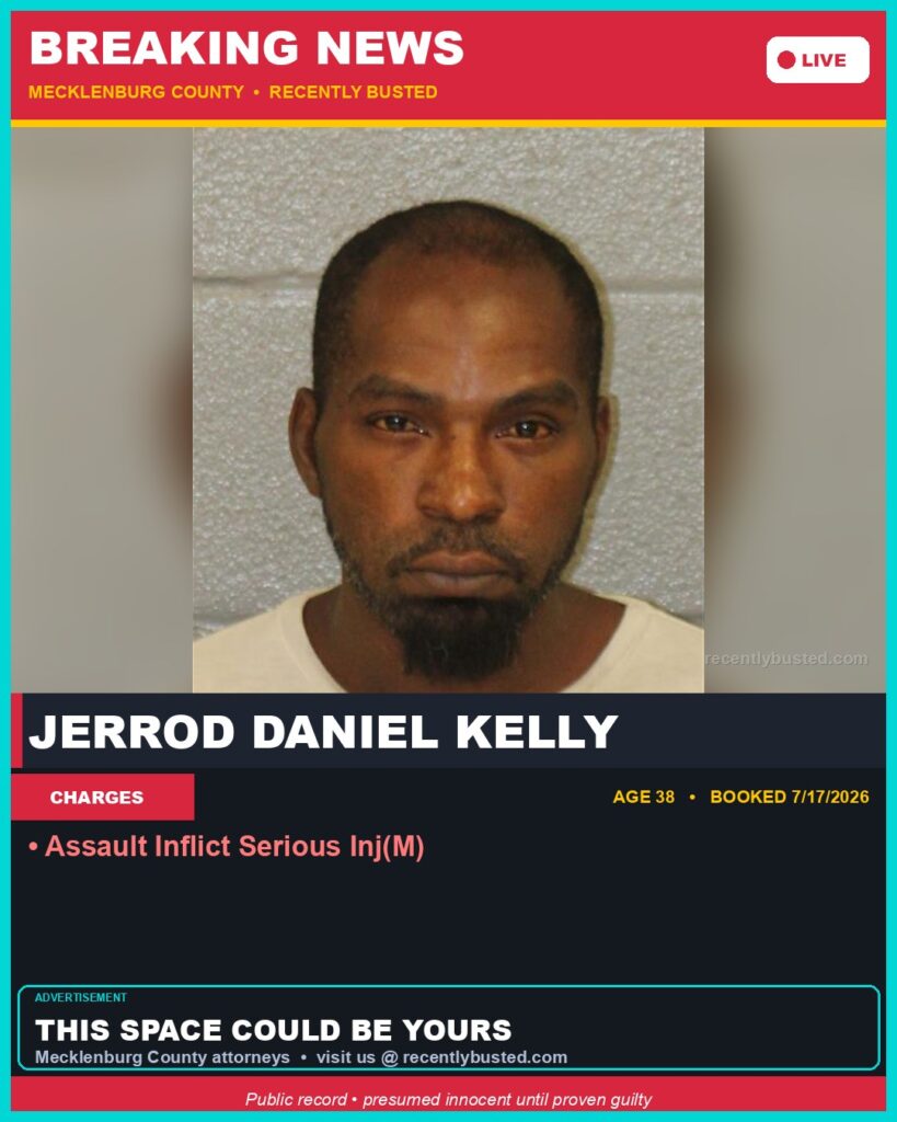 Booking photo of JERROD DANIEL KELLY