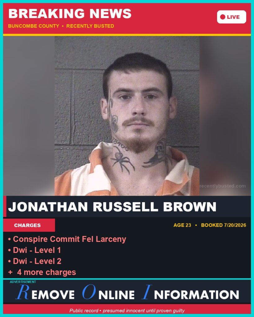 Booking photo of JONATHAN RUSSELL BROWN