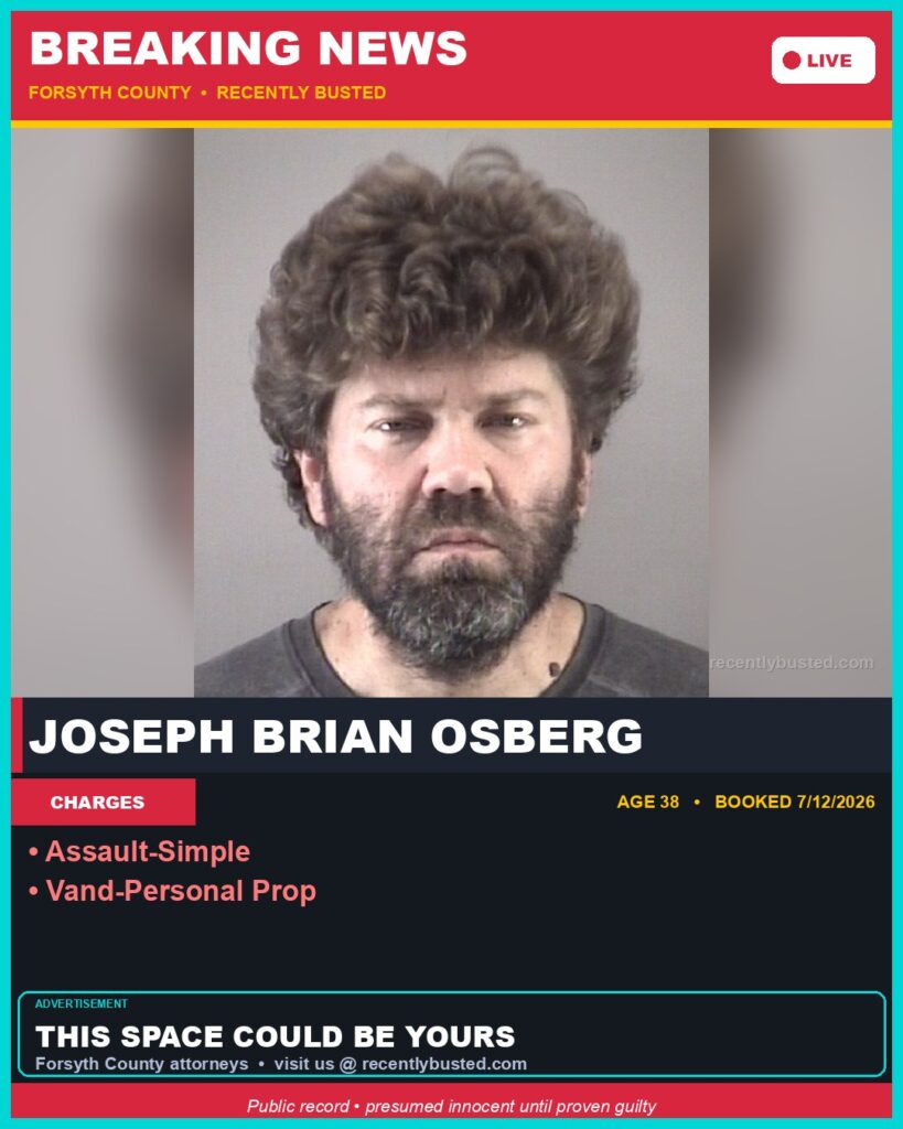 Booking photo of JOSEPH BRIAN OSBERG
