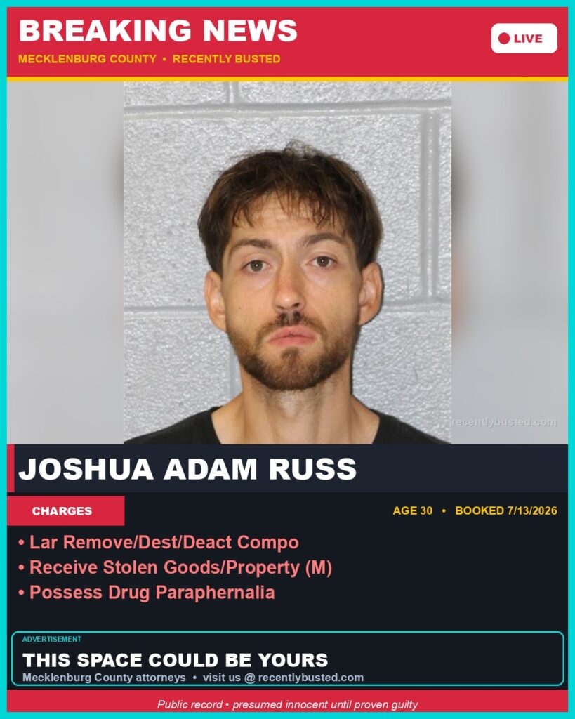 Booking photo of JOSHUA ADAM RUSS