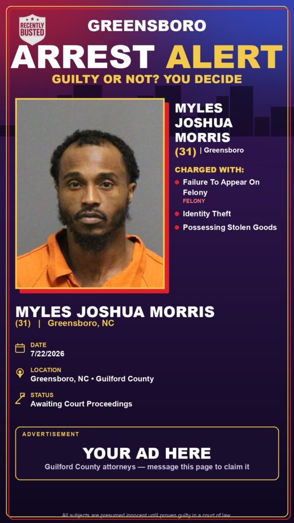 Booking photo of MYLES JOSHUA MORRIS