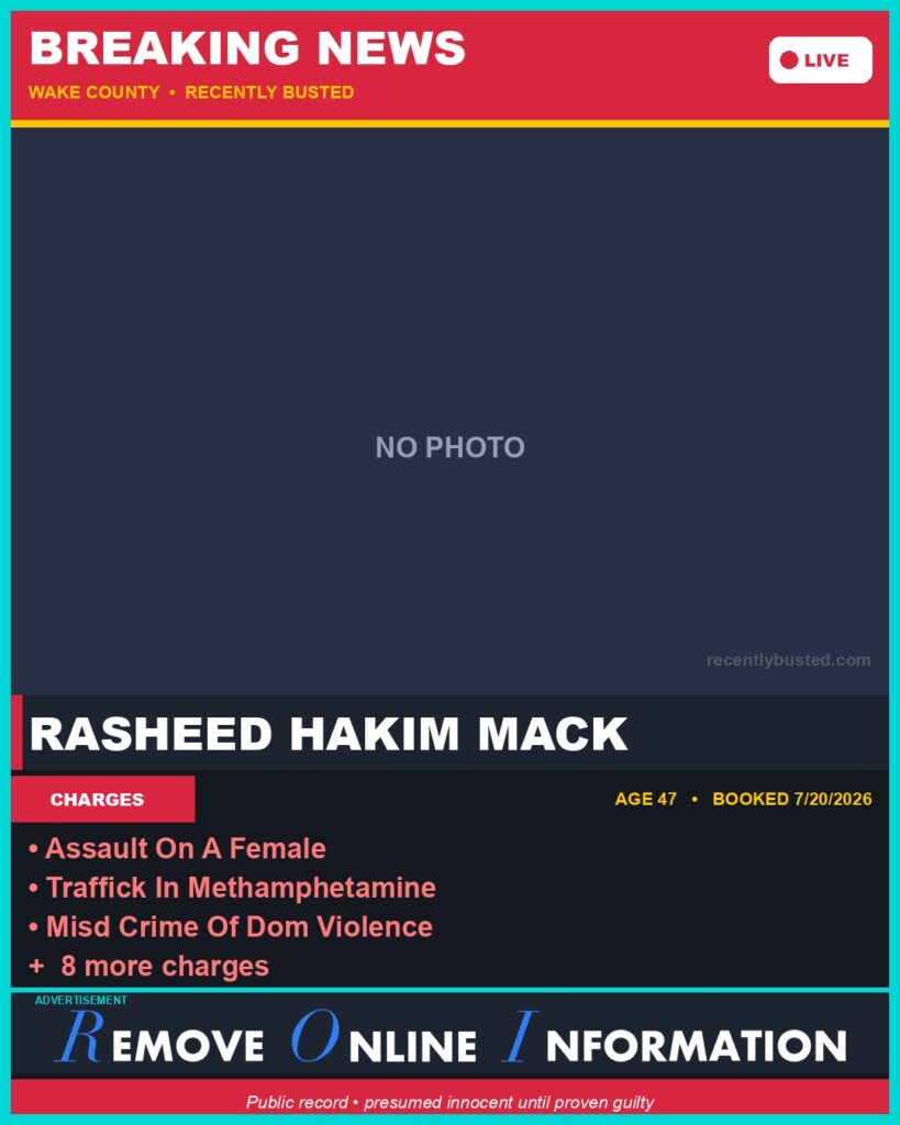 Booking photo of RASHEED HAKIM MACK