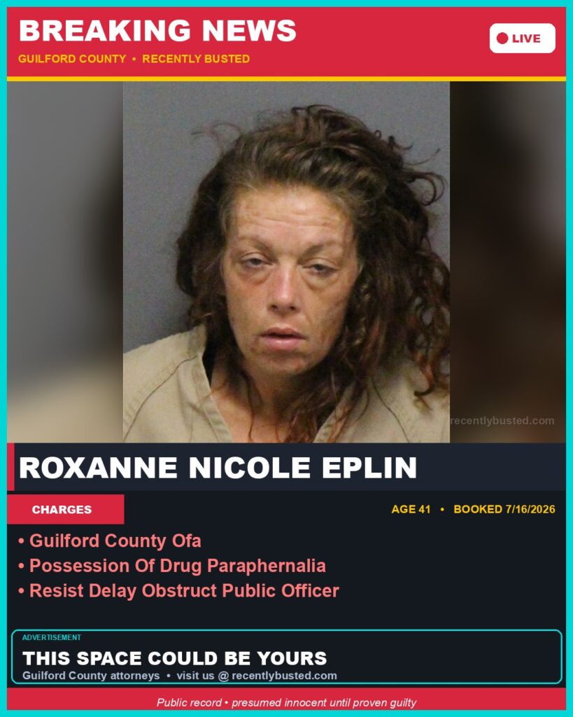 Booking photo of ROXANNE NICOLE EPLIN