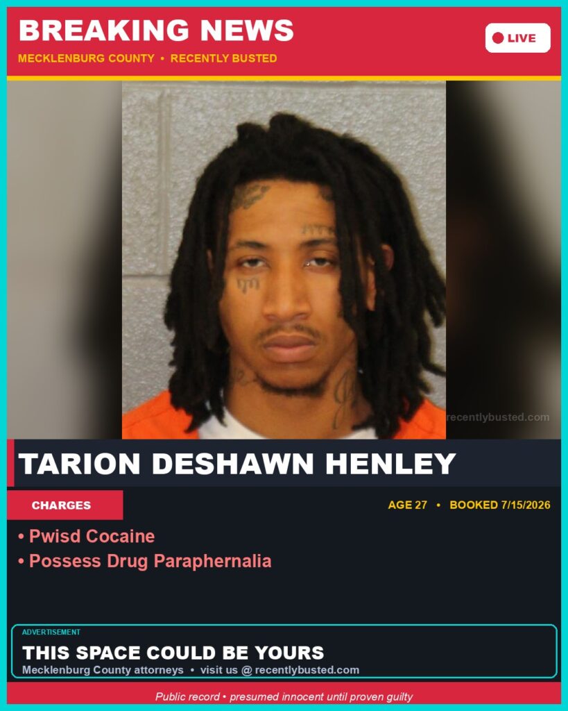 Booking photo of TARION DESHAWN HENLEY