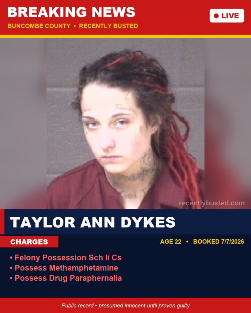 Booking photo of TAYLOR ANN DYKES