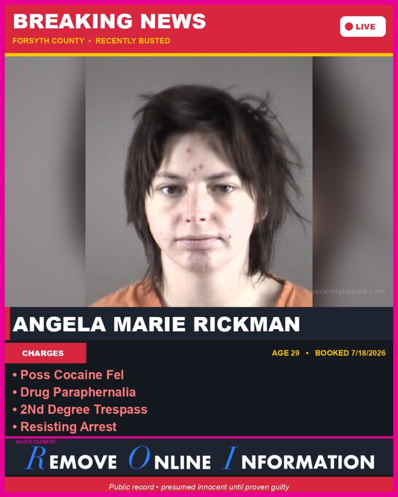 Booking photo of ANGELA MARIE RICKMAN