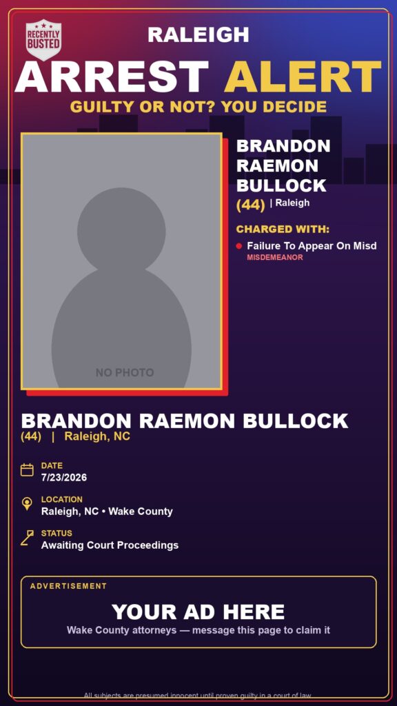 Booking photo of BRANDON RAEMON BULLOCK