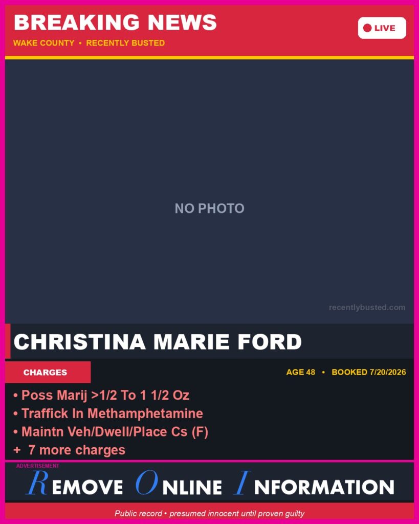 Booking photo of CHRISTINA MARIE FORD