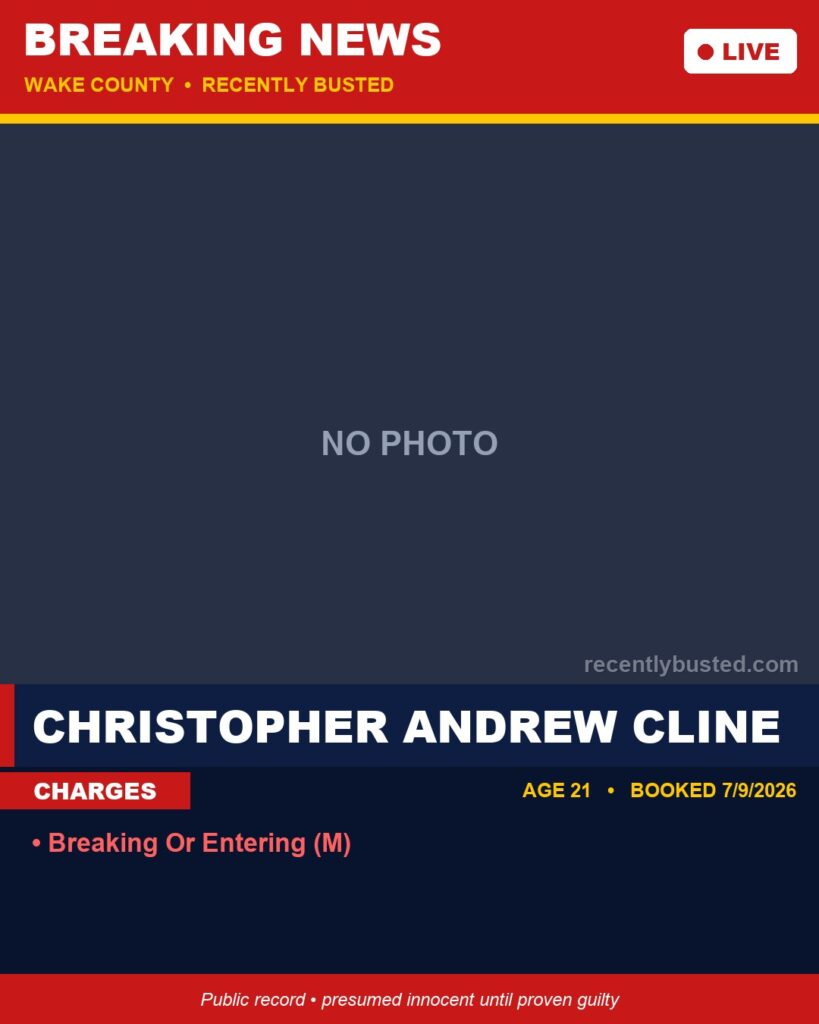 Booking photo of CHRISTOPHER ANDREW CLINE