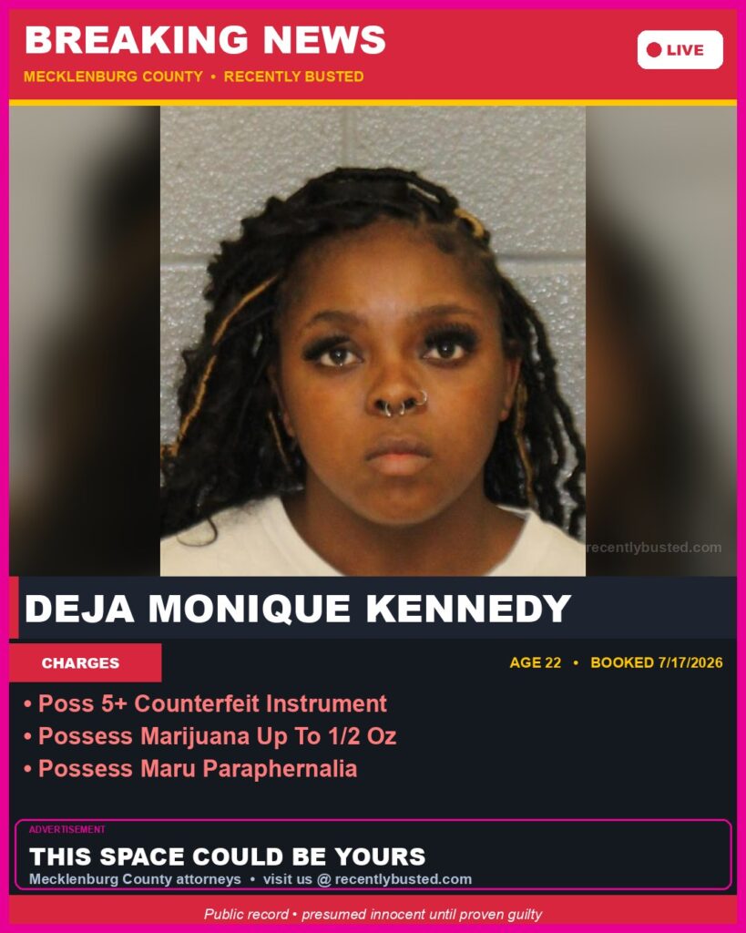 Booking photo of DEJA MONIQUE KENNEDY