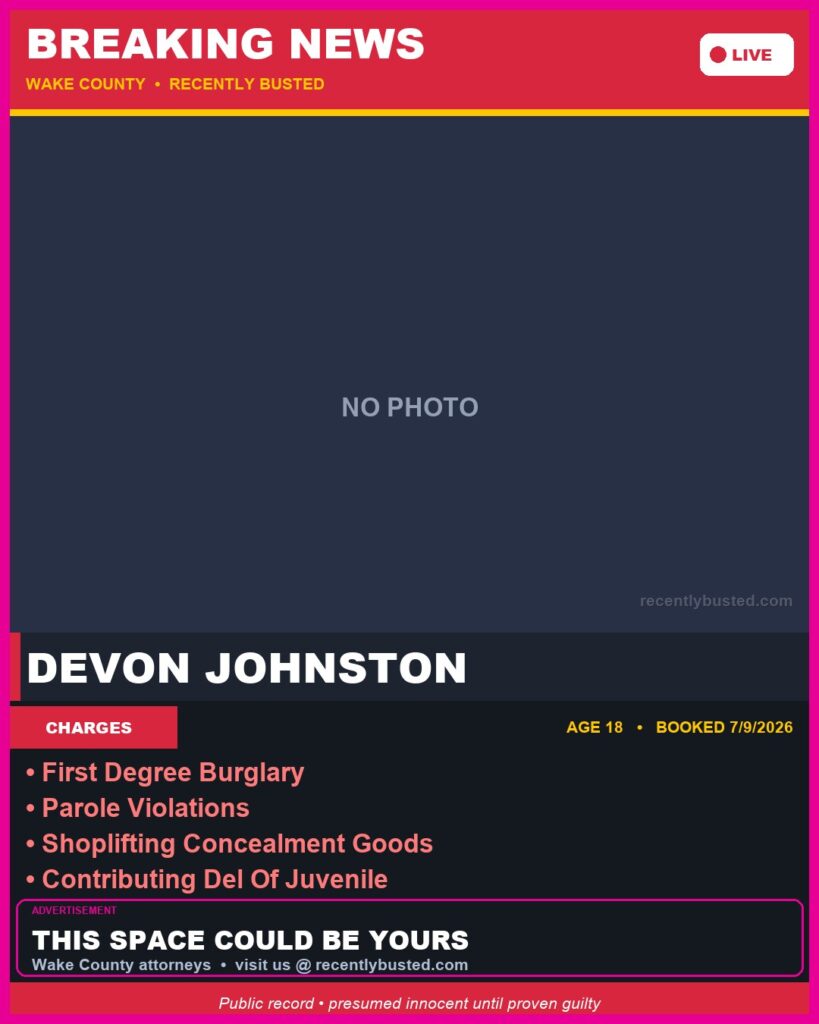 Booking photo of DEVON JOHNSTON