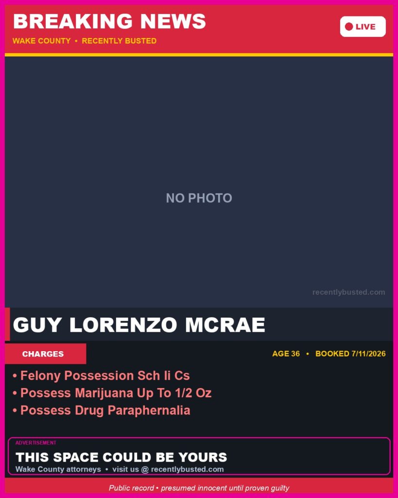 Booking photo of GUY LORENZO MCRAE