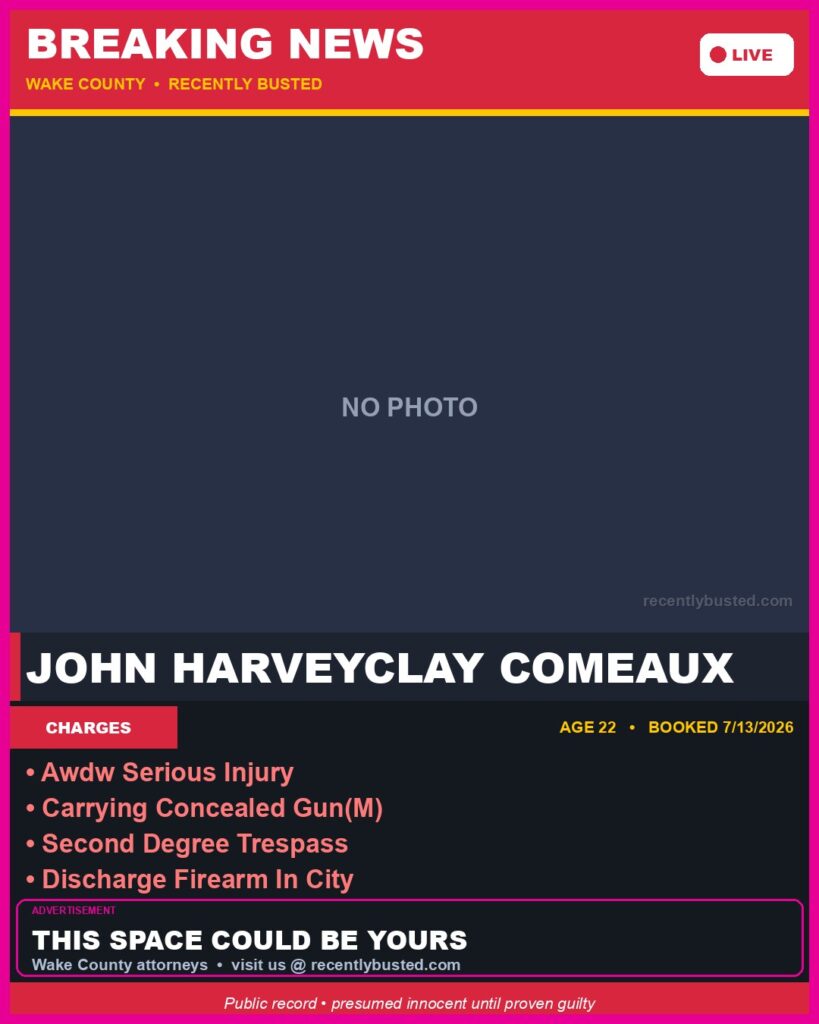 Booking photo of JOHN HARVEYCLAY COMEAUX