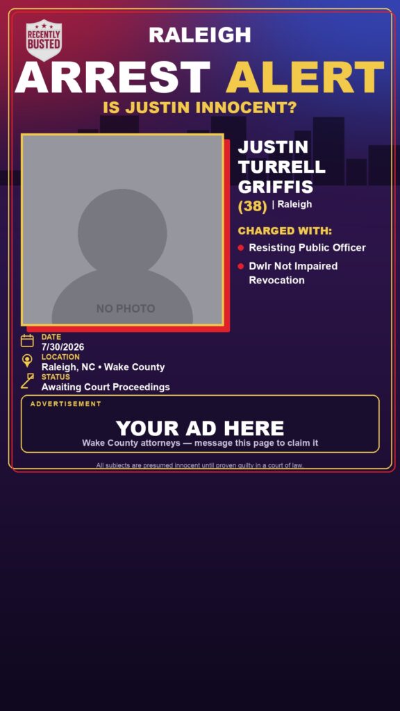 Arrest report - JUSTIN TURRELL GRIFFIS