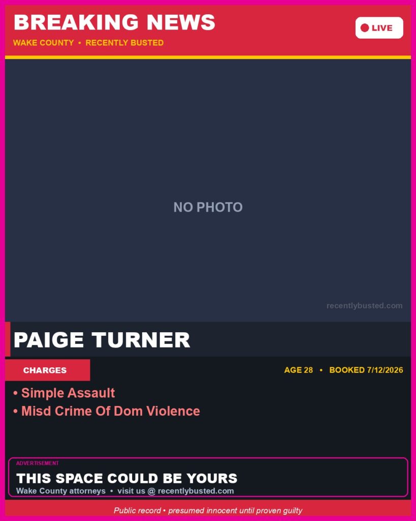 Booking photo of PAIGE TURNER