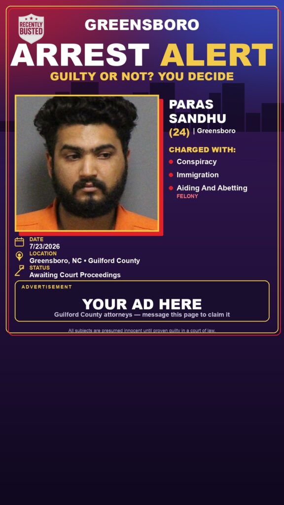 Booking photo of PARAS SANDHU