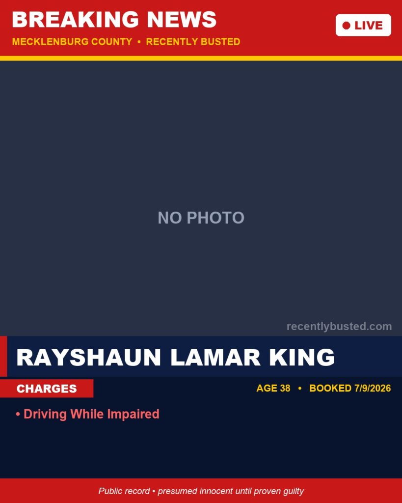 Booking photo of RAYSHAUN LAMAR KING