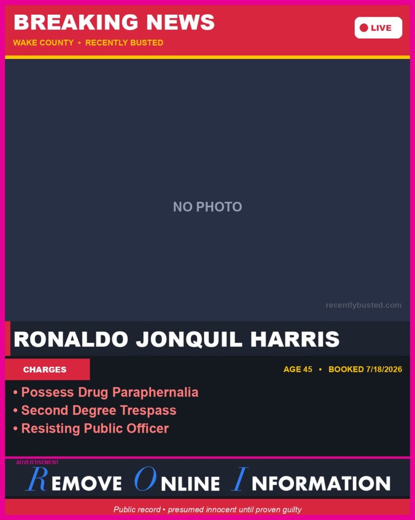 Booking photo of RONALDO JONQUIL HARRIS