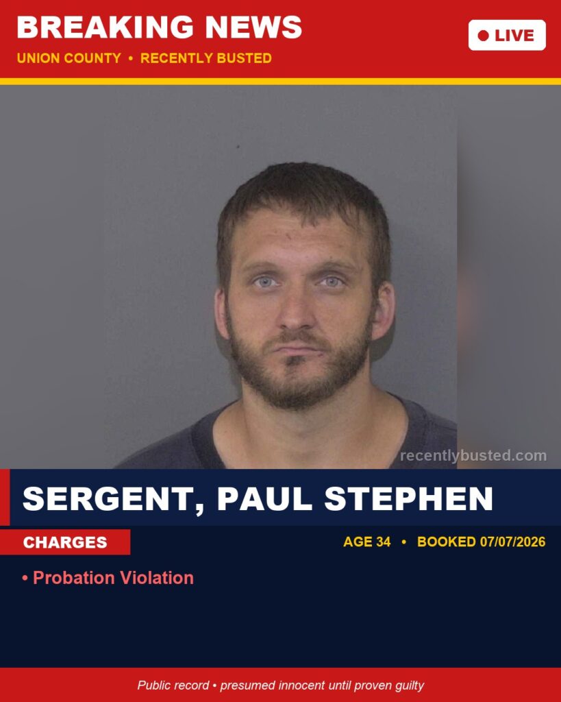 Booking photo of SERGENT, PAUL STEPHEN