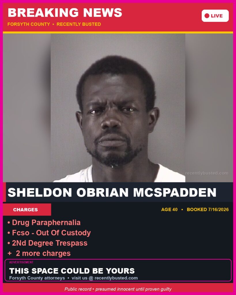 Booking photo of SHELDON OBRIAN MCSPADDEN