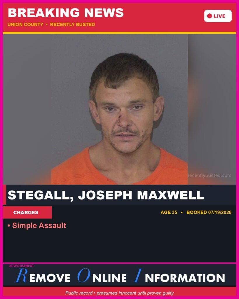 Booking photo of STEGALL, JOSEPH MAXWELL