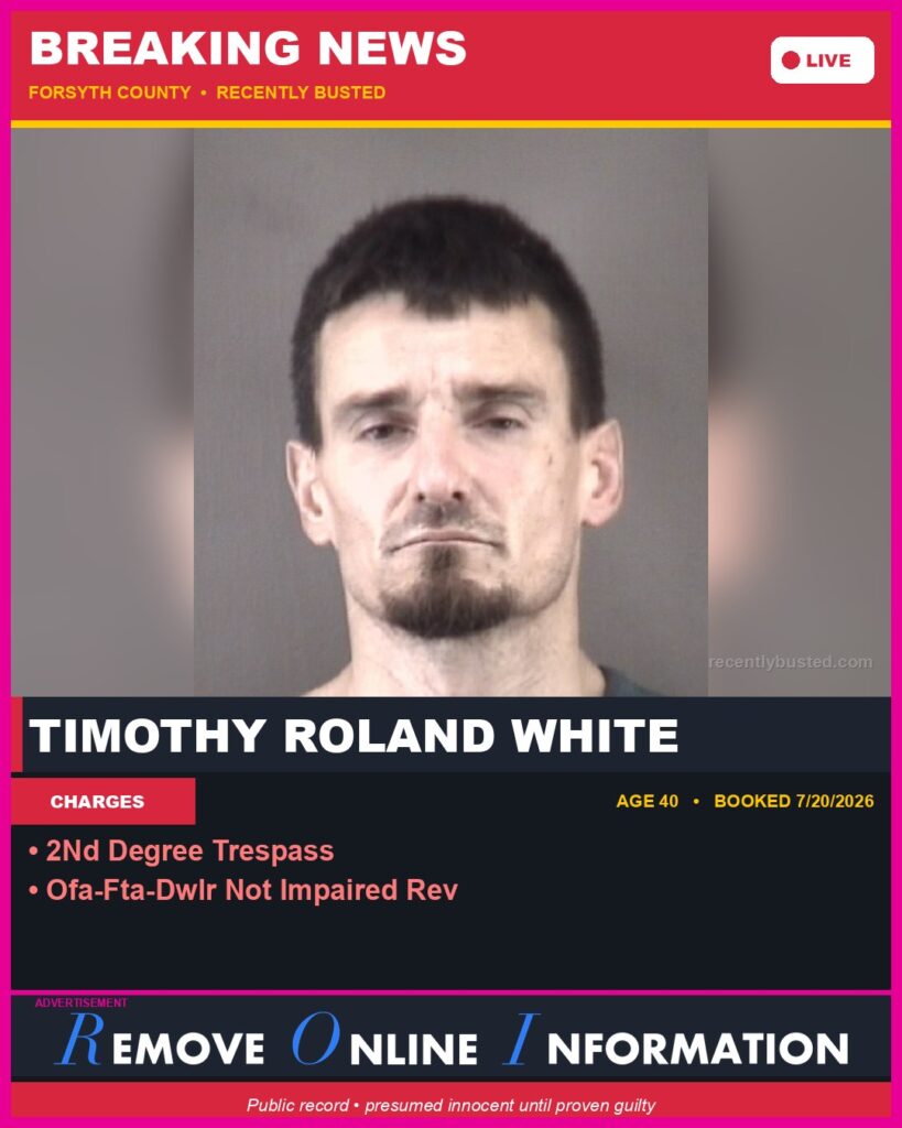 Booking photo of TIMOTHY ROLAND WHITE