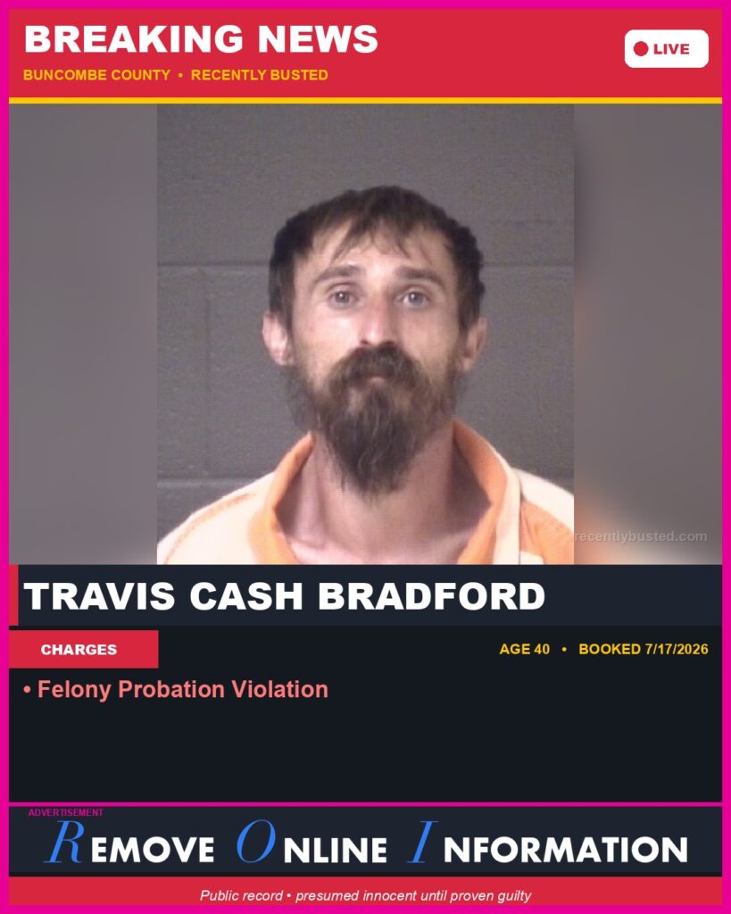 Booking photo of TRAVIS CASH BRADFORD