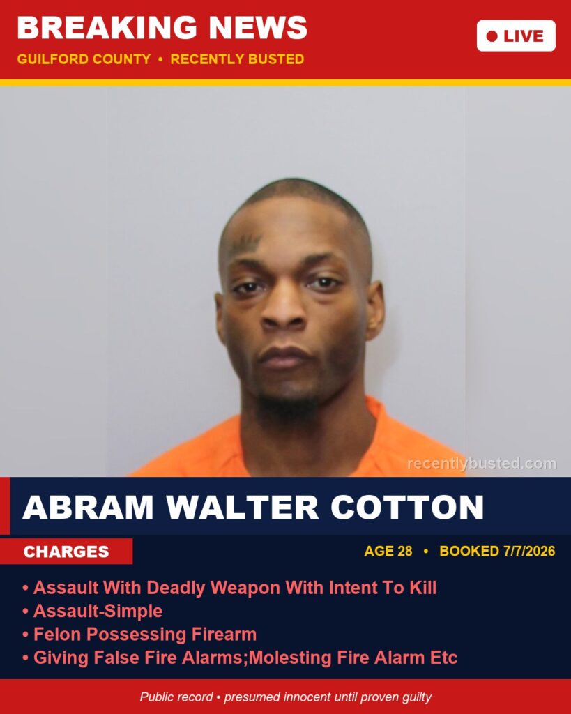 Booking photo of ABRAM WALTER COTTON
