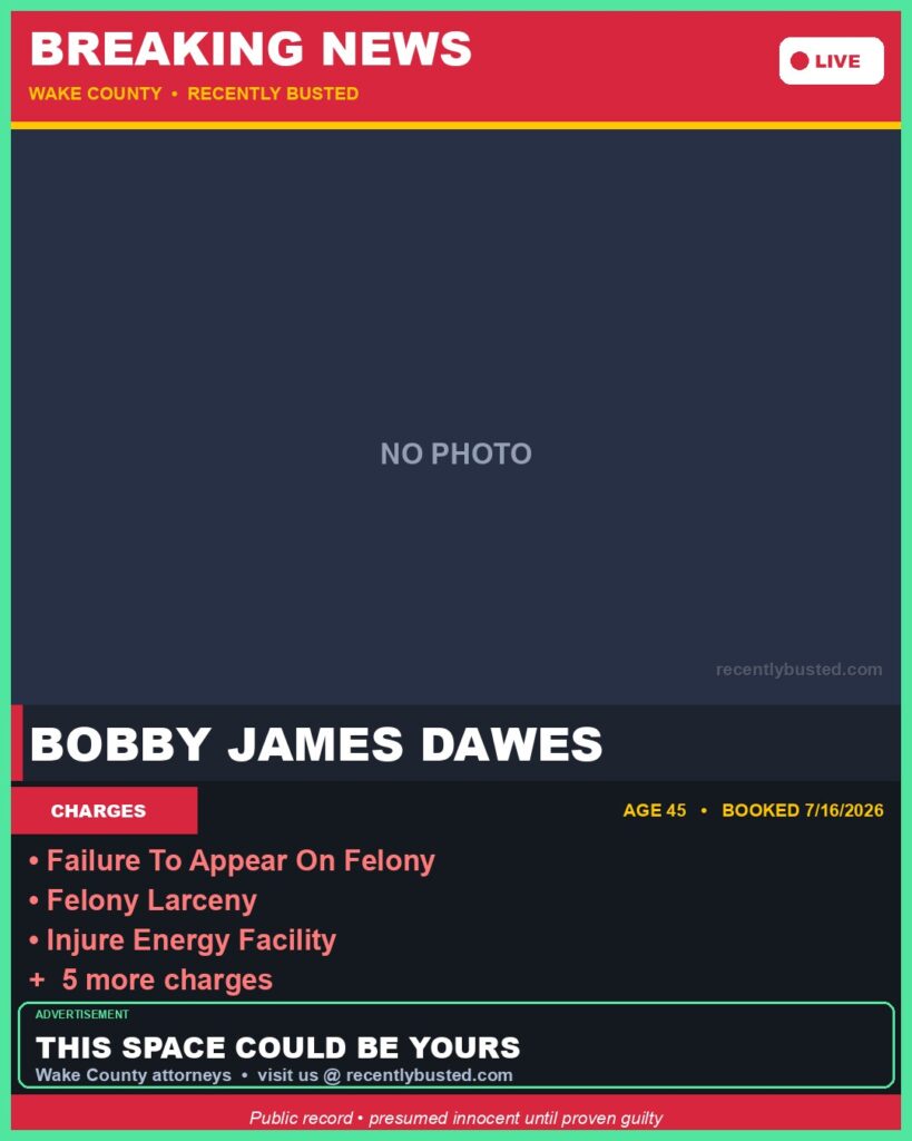 Booking photo of BOBBY JAMES DAWES