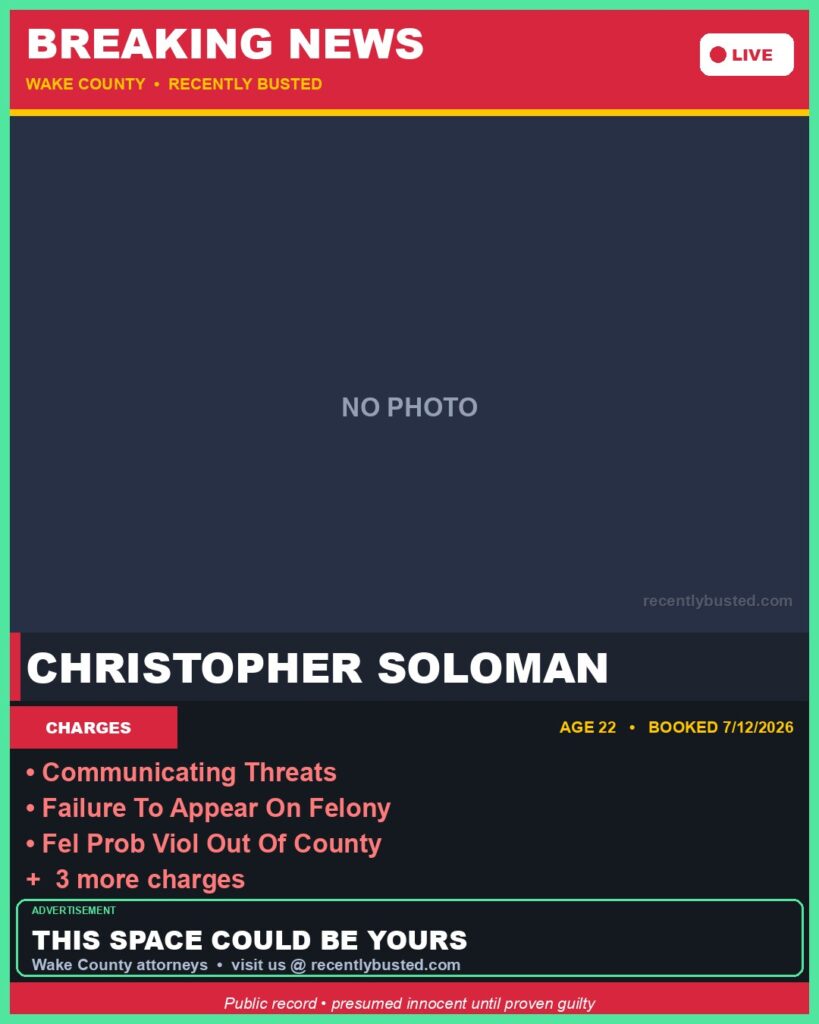 Booking photo of CHRISTOPHER SOLOMAN