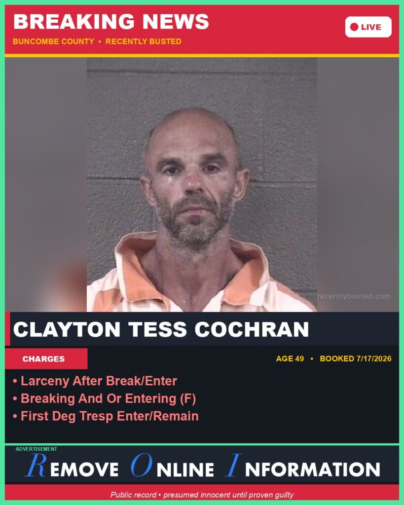 Booking photo of CLAYTON TESS COCHRAN