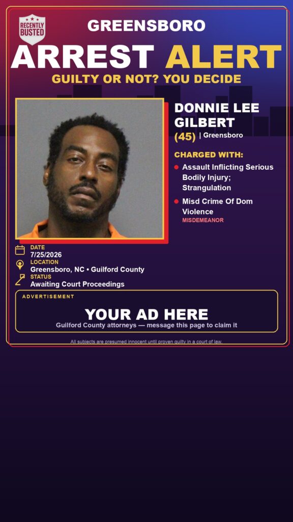 Booking photo of DONNIE LEE GILBERT