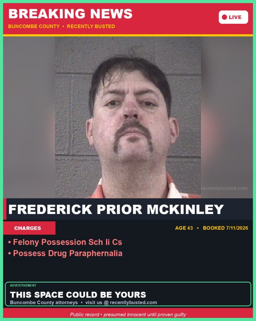 Booking photo of FREDERICK PRIOR MCKINLEY