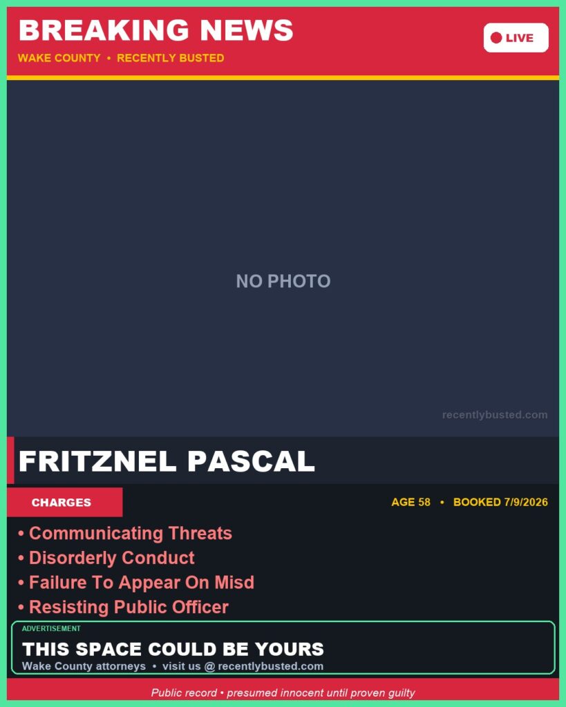 Booking photo of FRITZNEL PASCAL