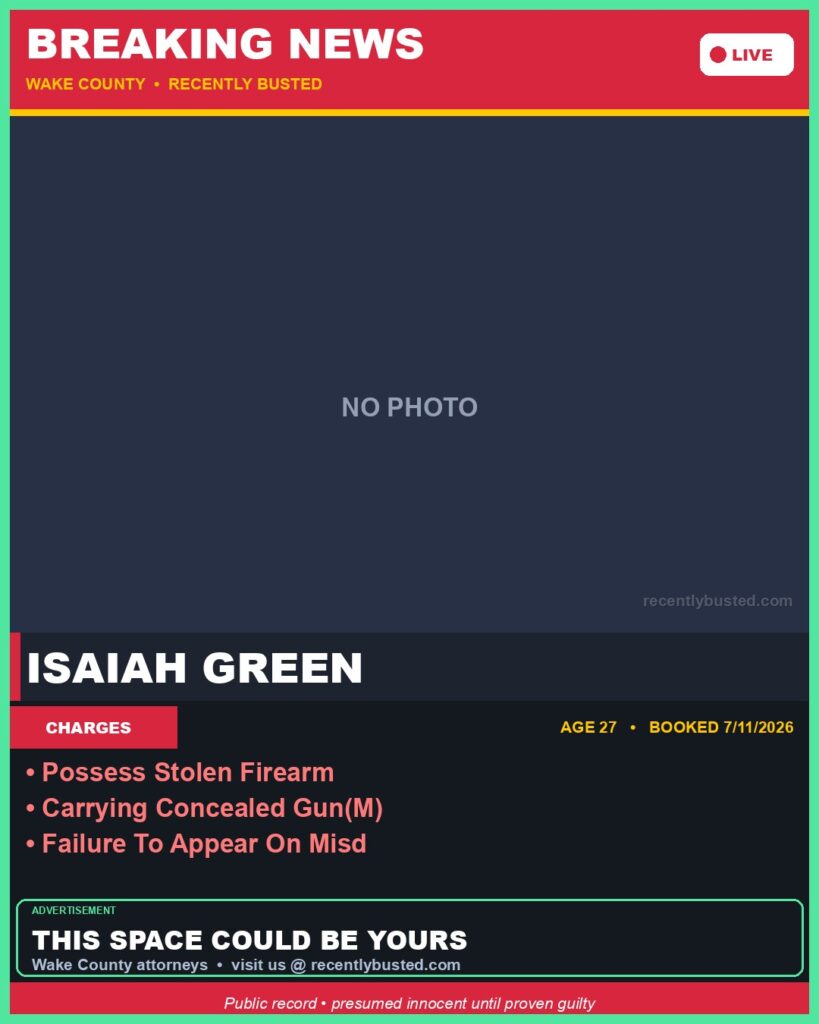 Booking photo of ISAIAH GREEN