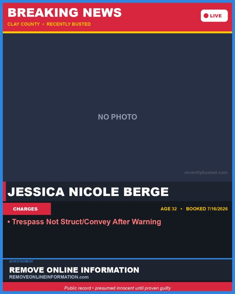 Booking photo of JESSICA NICOLE BERGE